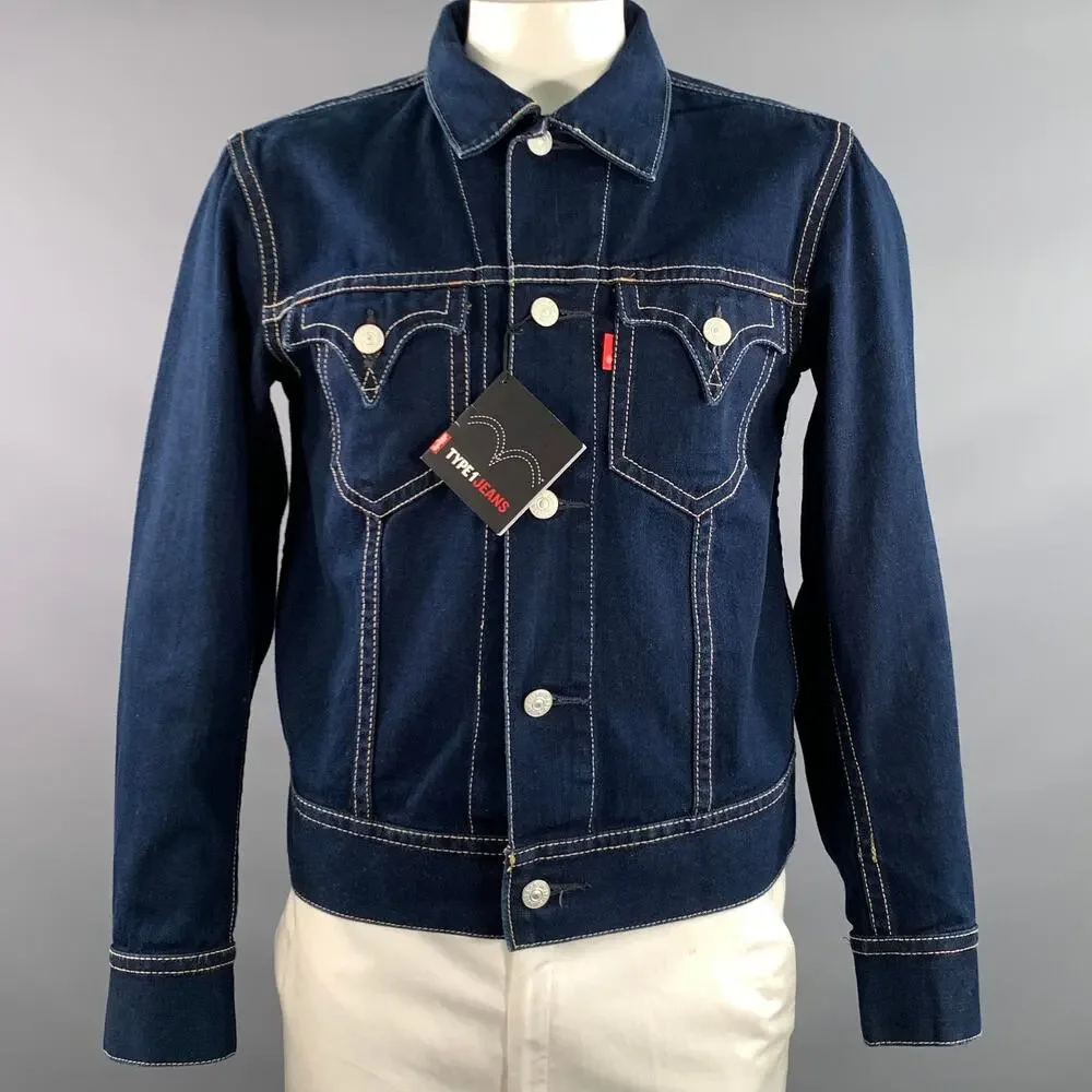 LEVI'S Size L Navy Heather Cotton polyester Dagger Jacket